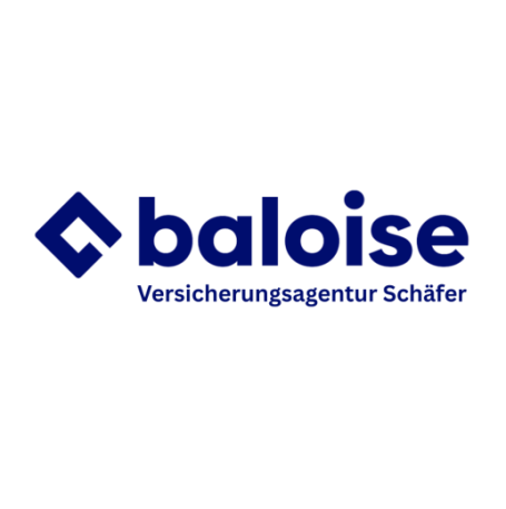Logo der Baloise Versicherungsagentur Schäfer in Blau und Weiß.